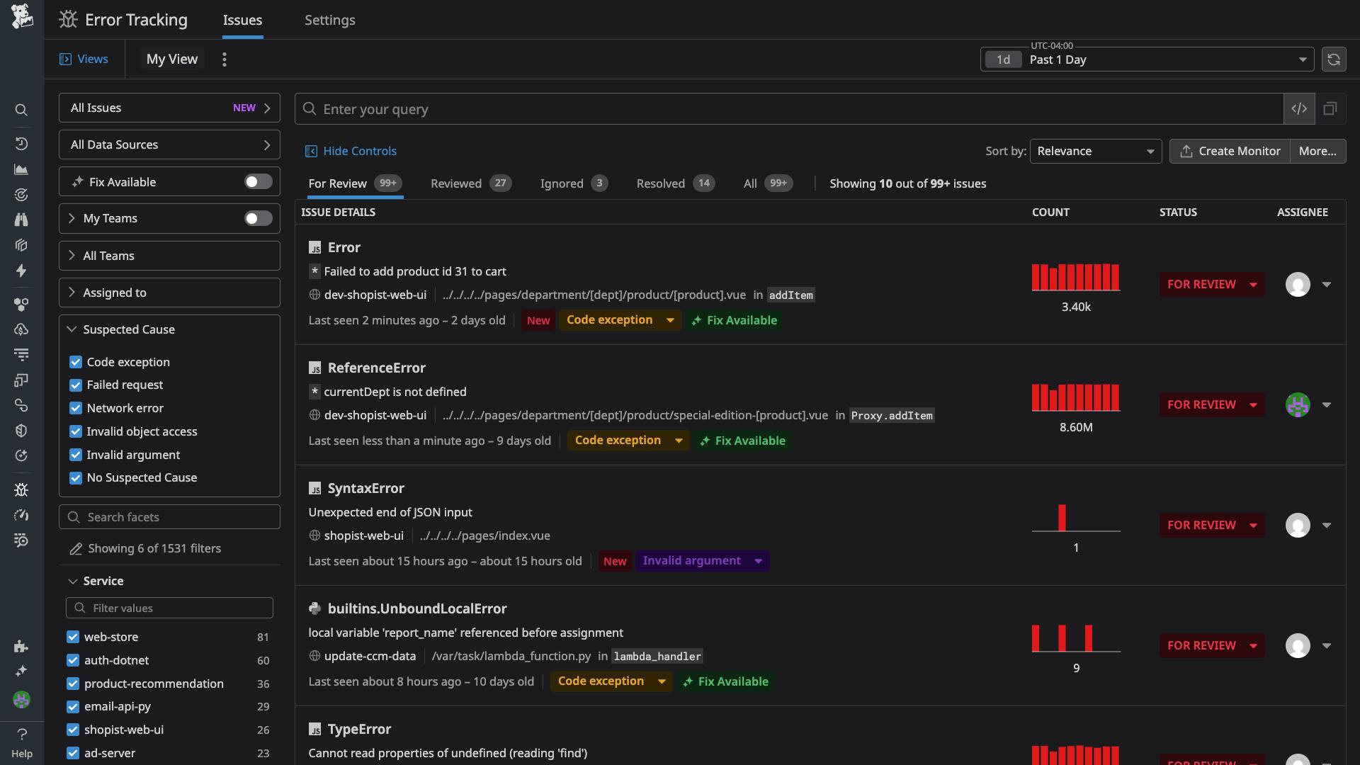 Error Tracking Demo