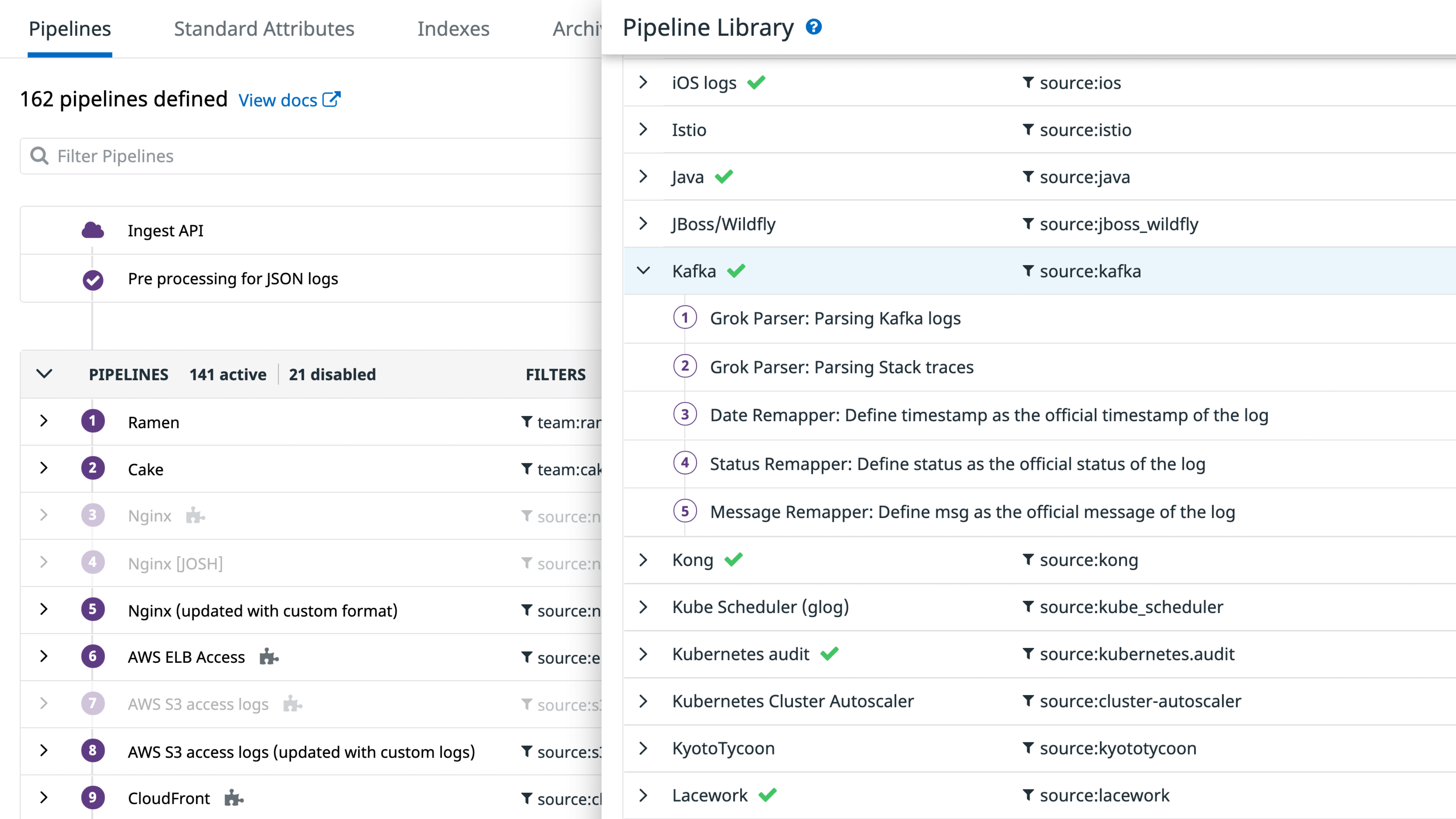 Processing logs with out of the box pipeline templates Processing logs with out of the box pipeline templates