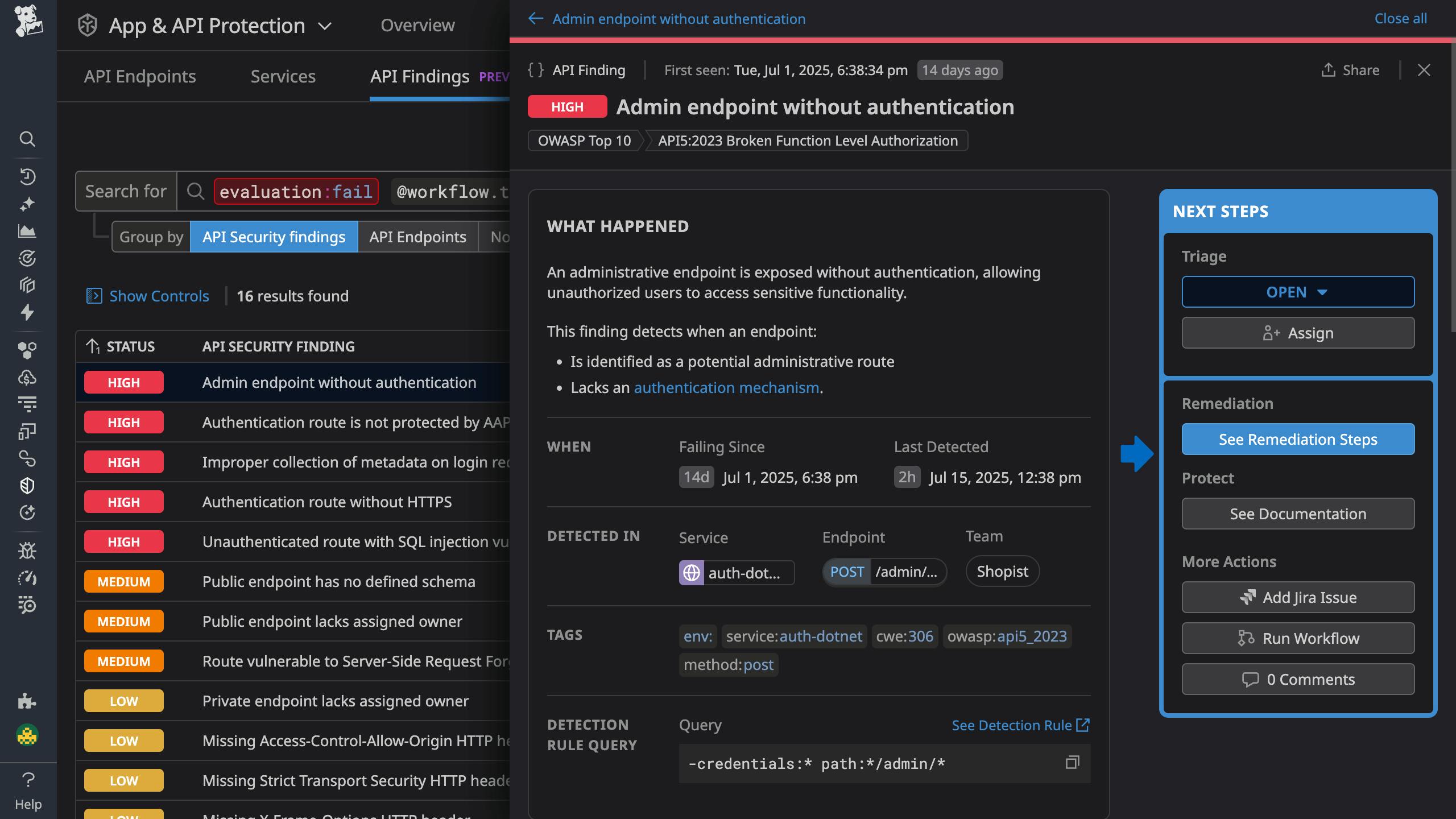 Maintain API security posture and compliance. Detect and respond to threats in production.