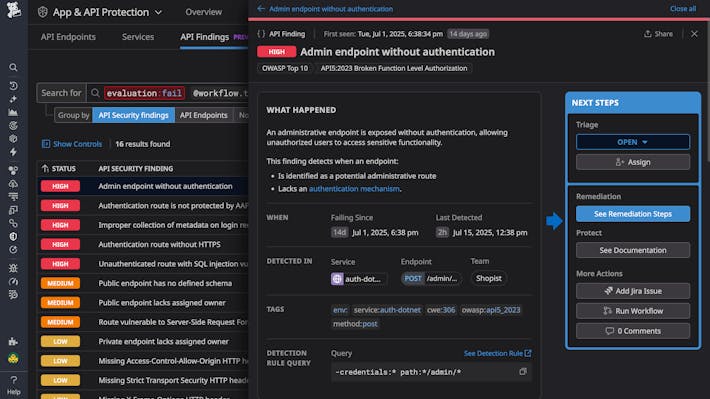 Maintain API security posture and compliance. Detect and respond to threats in production.