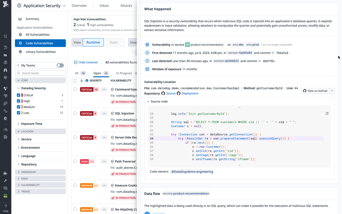 Runtime Code Analysis IAST Datadog Runtime code analysis iast datadog