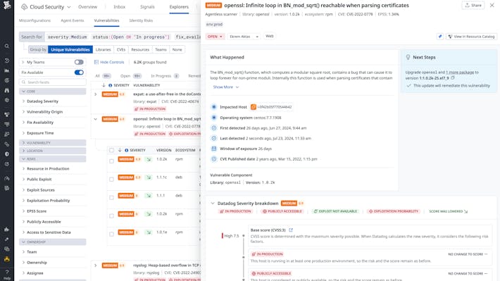 Fix the most critical vulnerabilities across your cloud infrastructure Vulnerability Management