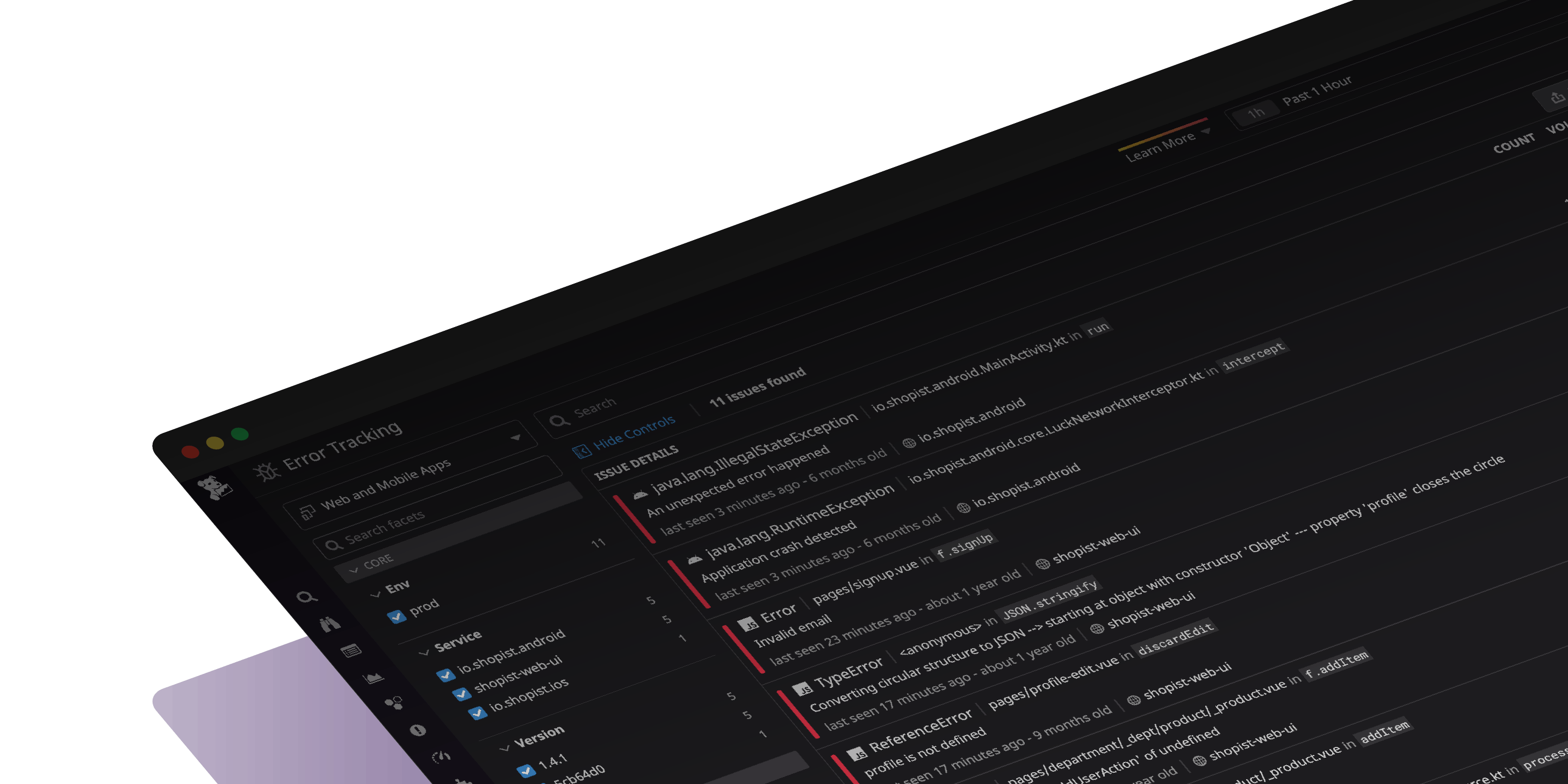 Identify critical errors, triage with rich context, and accelerate resolutions across your web, mobile, and backend applications