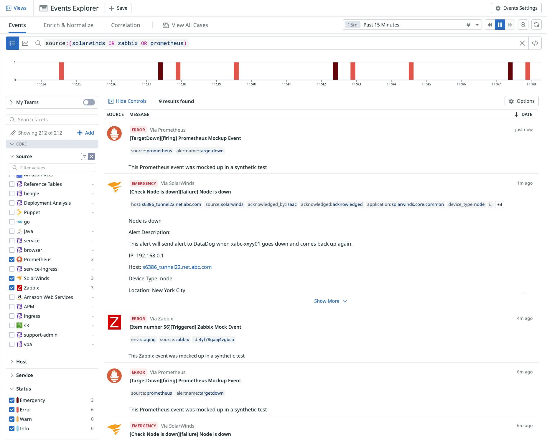 Aggregate alerts and change events from anywhere into a single case view