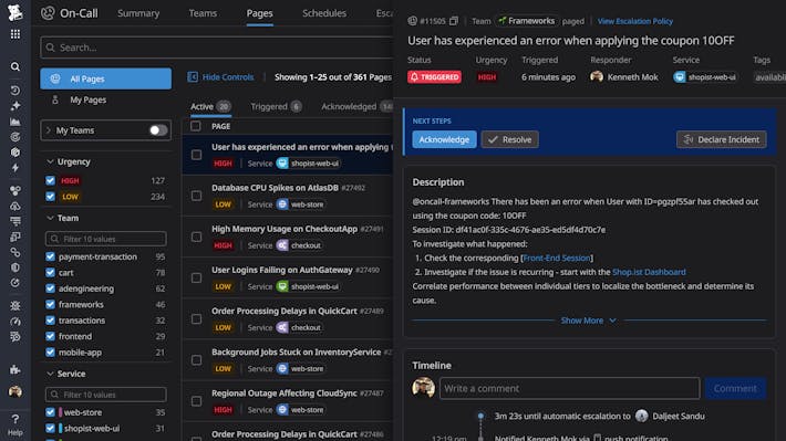 Unify monitoring, paging, and incident management to resolve issues faster with complete context and real-time insights