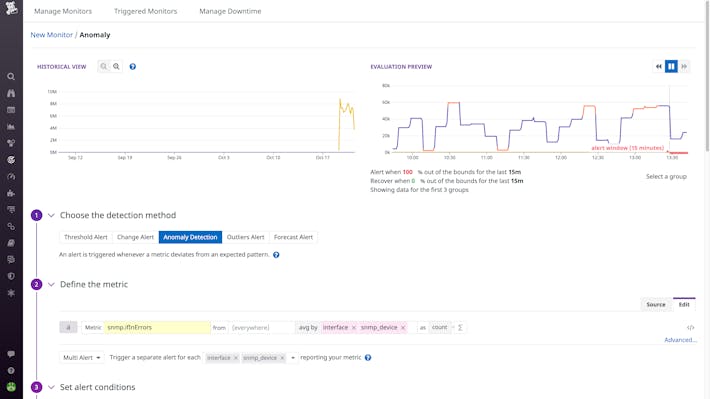 デバイスの性能に何らかの異常があった場合、簡単にアラートを出せます。 デバイスの性能に何らかの異常があった場合、簡単にアラートを出せます。