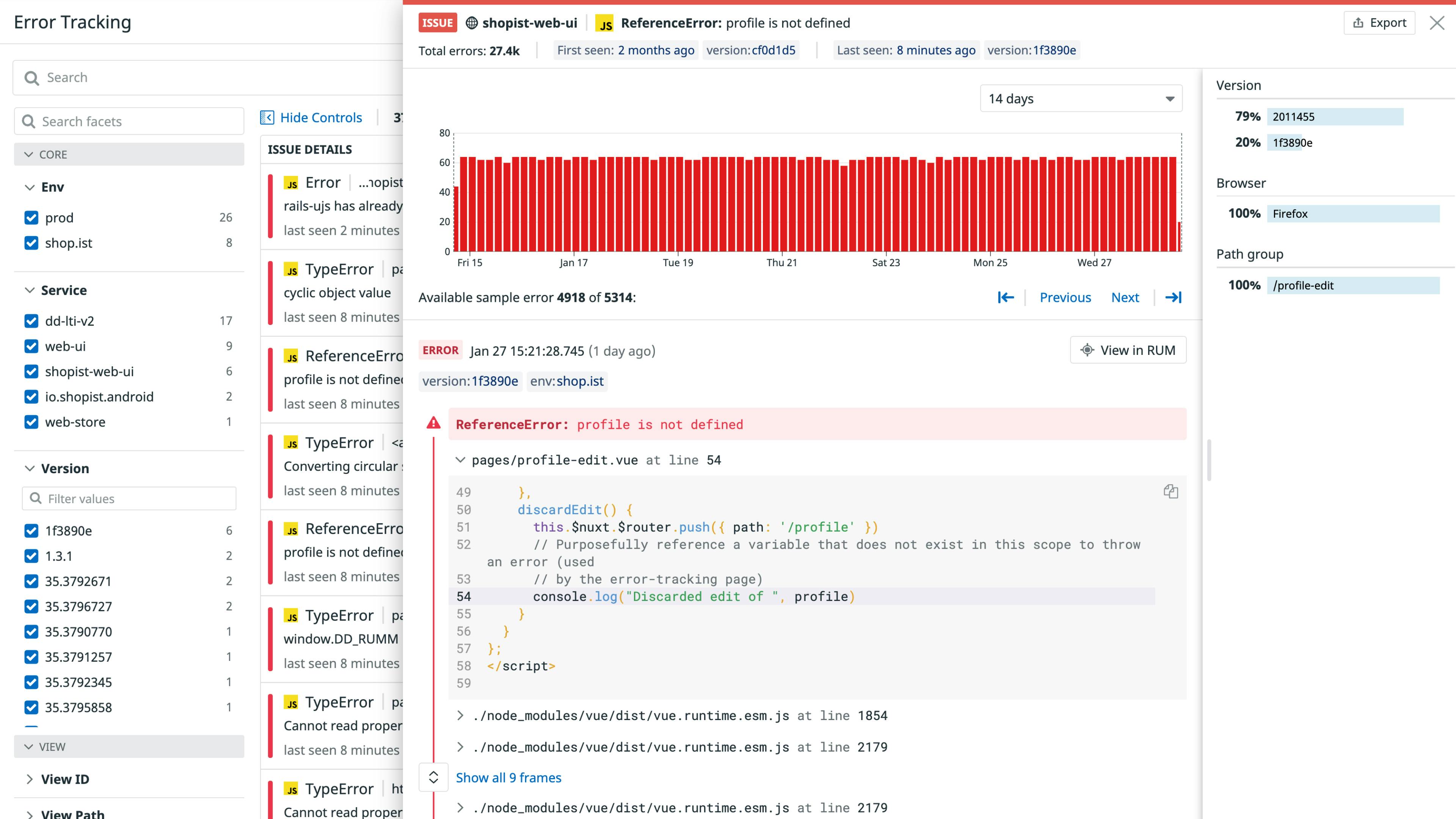 Real User Monitoring Datadog