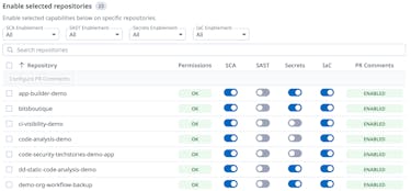 Plug into your existing development process Screenshot of app showing Datadog Secret Scanning Code Security product