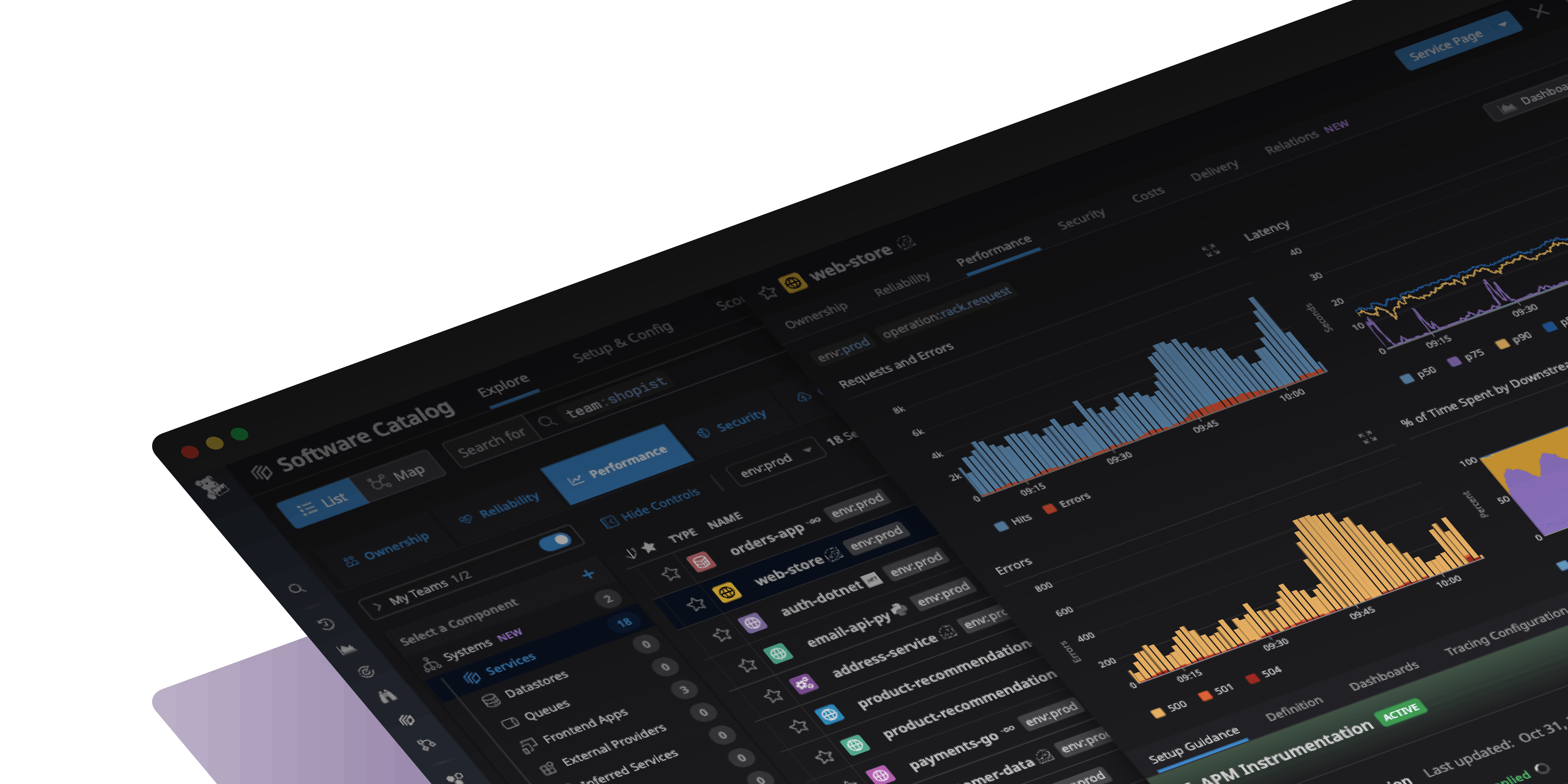 A central hub for all engineering knowledge about software ownership, dependencies, versions, on-call coverage, performance, security posture, and more
