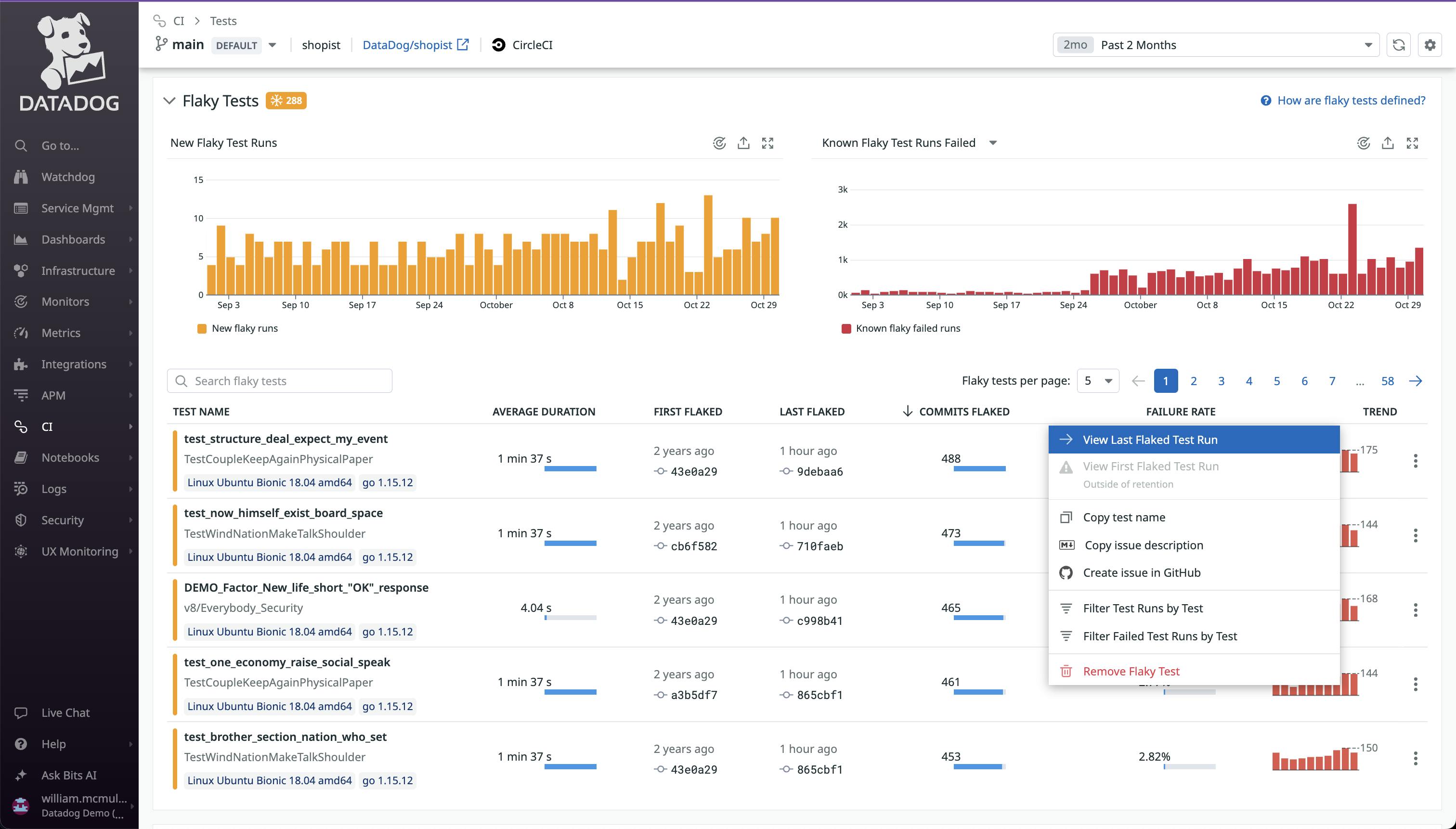 Identify, triage, and manage flaky tests