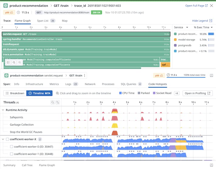 Reduce latency with code and thread level visibility into traces Reduce latency with code and thread level visibility into traces