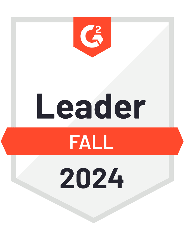 Badge showing G2 Leader Fall 2024