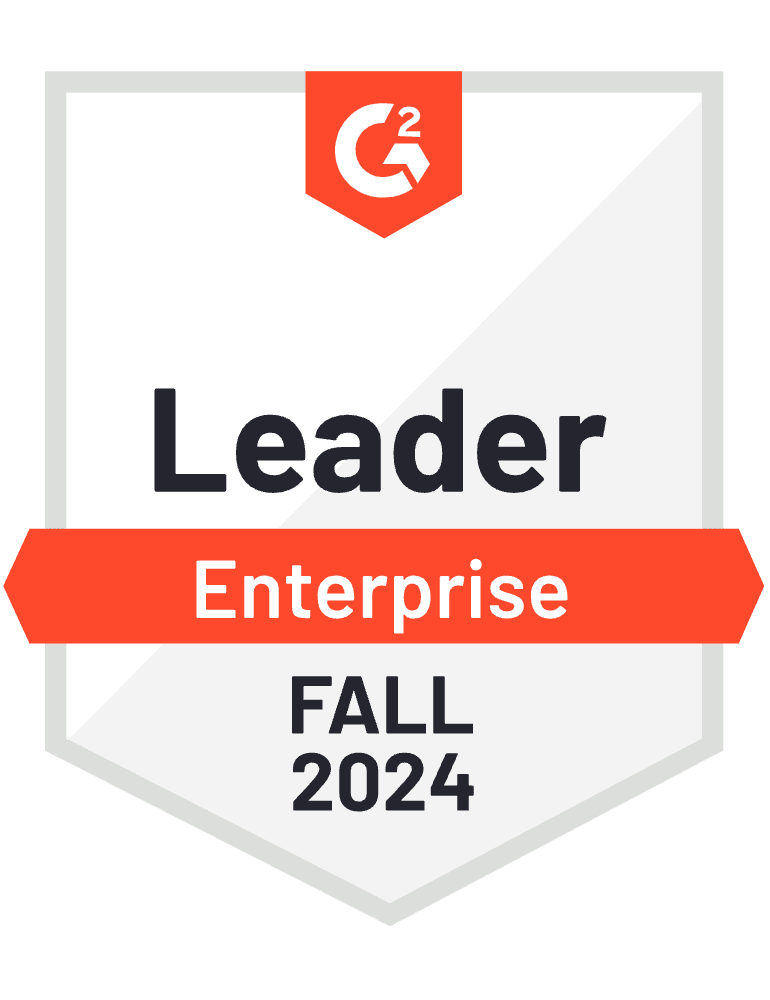 Badge showing G2 Leader Enterprise Fall 2024