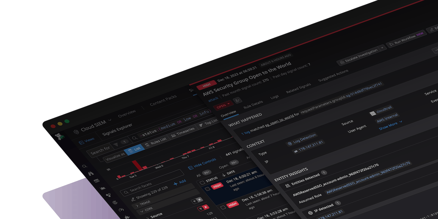 Real-time threat detection paired with rich observability context to achieve faster security outcomes