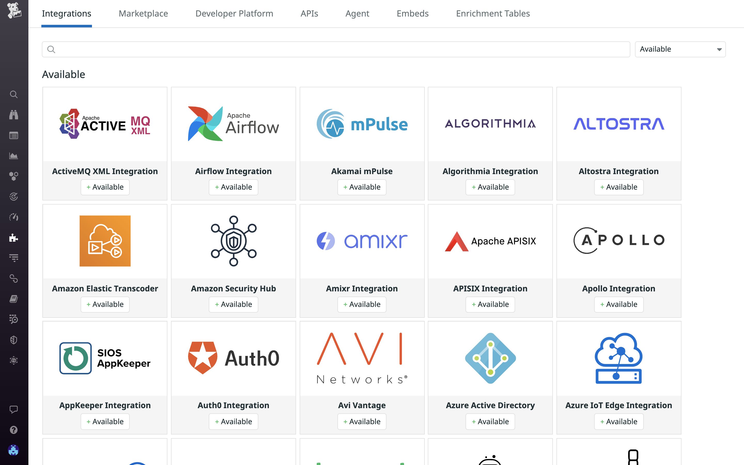 Datadog integrates with the most popular technologies to help secure your entire stack.