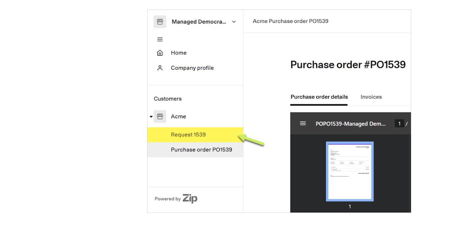 vendor-help/invoicing/zip-navigation-pane